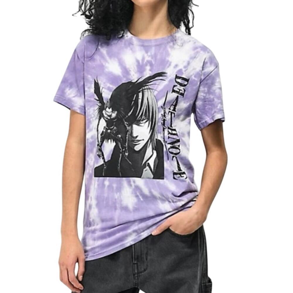 Death Note Light & Ryuk Purple Tie Dye T-Shirt Urban Outfitters Anime - Sz L NWT